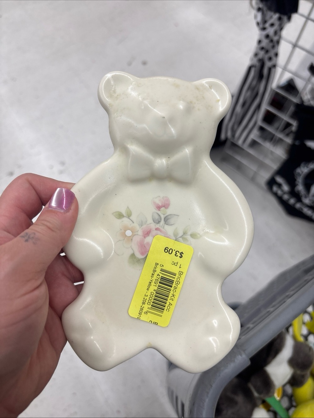 Vintage Pfaltzgraff Tea Rose Teddy Bear Spoon Rest, Retired / Discontinued